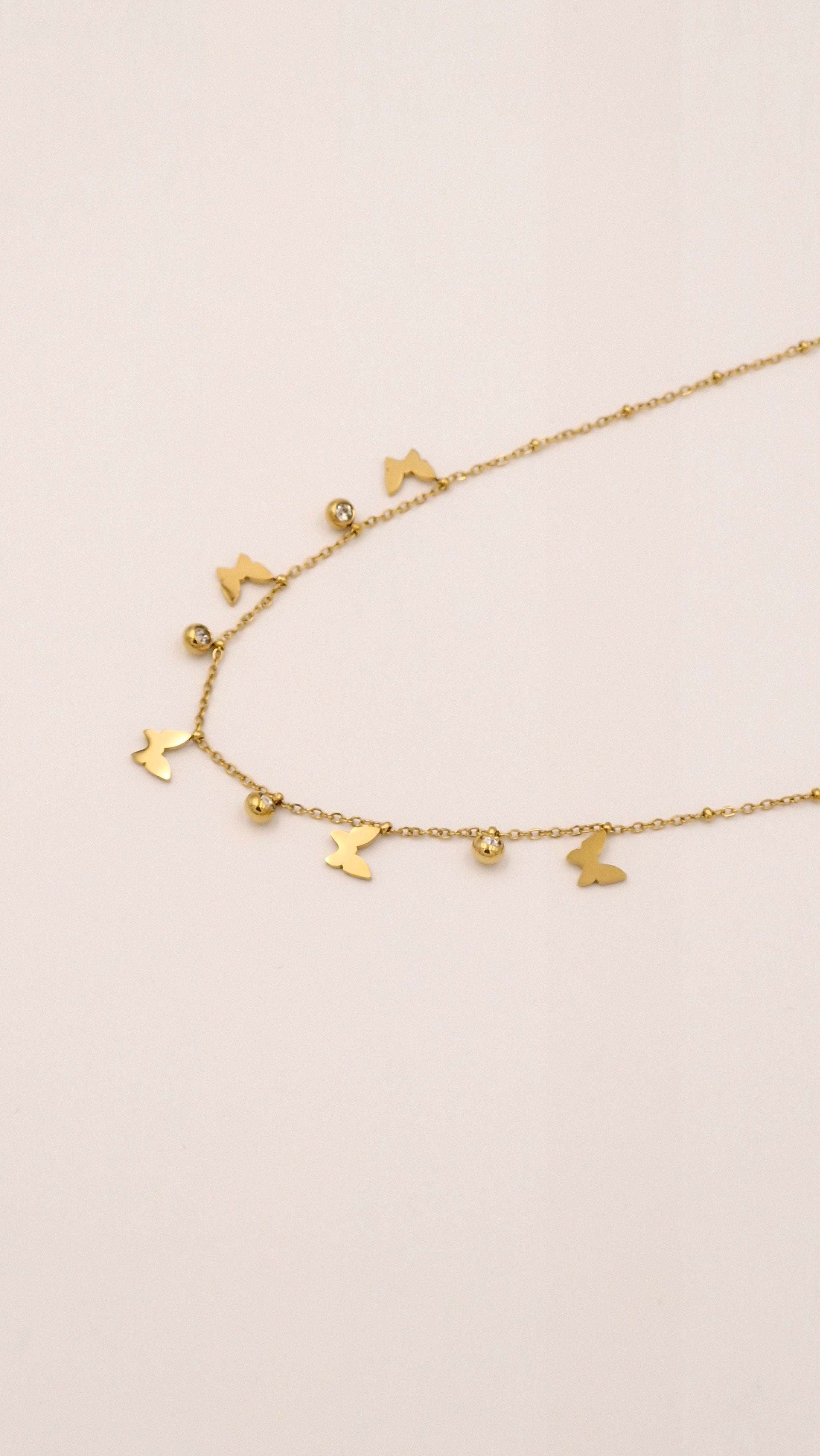 Butterfly Charm Necklace for Women & Girls | Elegant Gold Finish