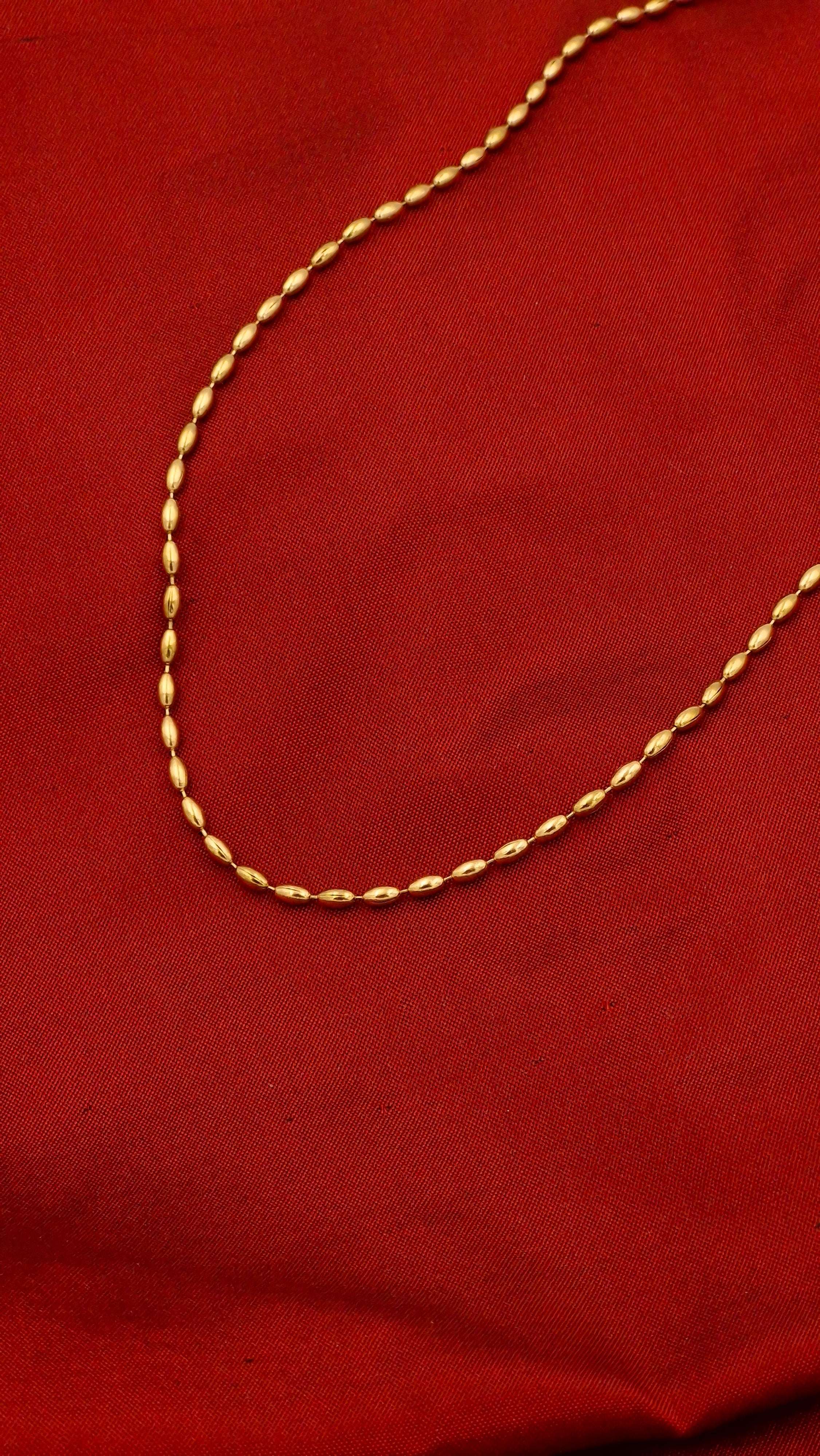 Classic Oval Bead Chain Necklace for Women & Girls | Elegant Gold Finish