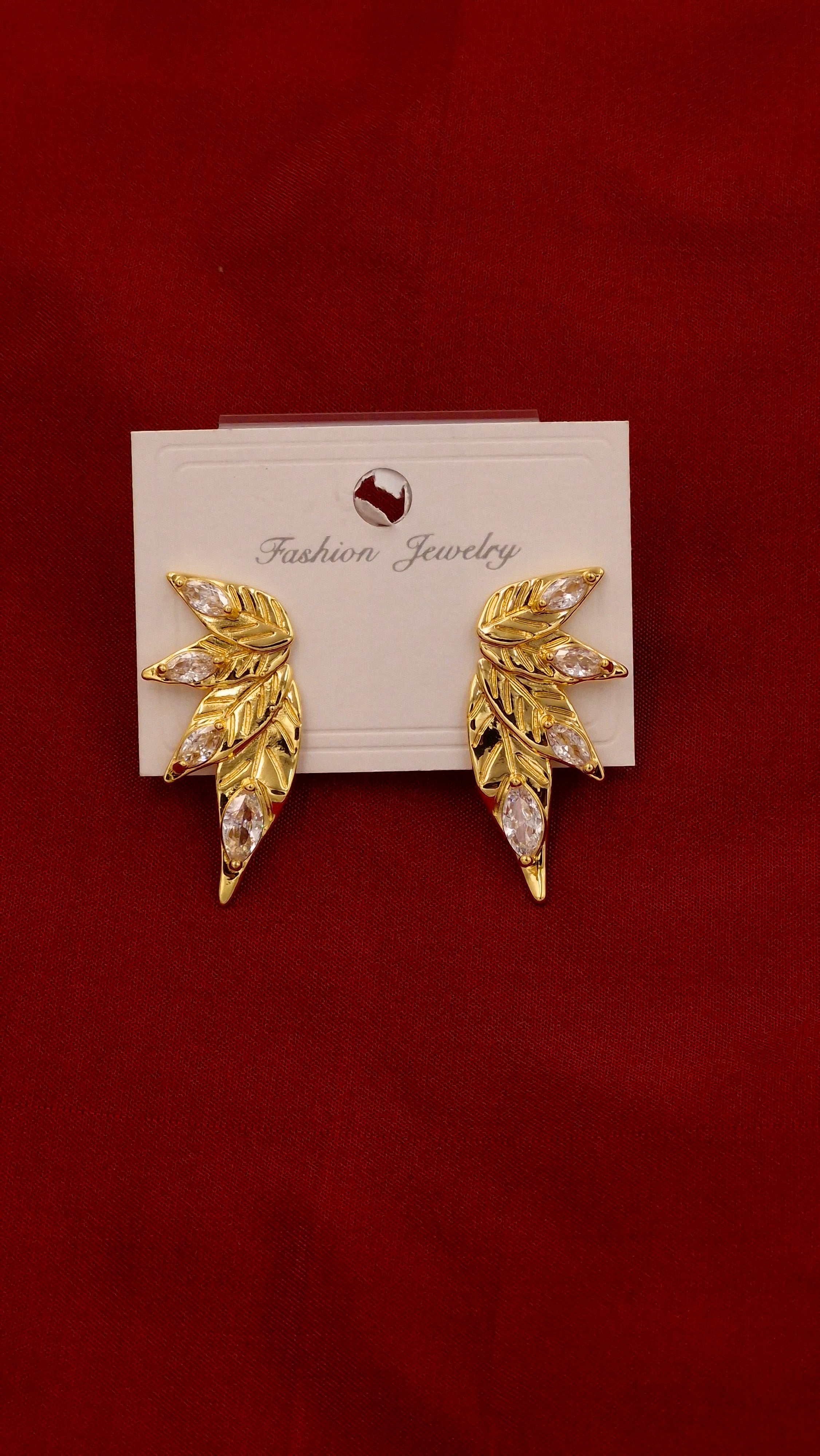 Leaf Motif Gold Plated Earrings | Anti-Tarnish Wear for Women