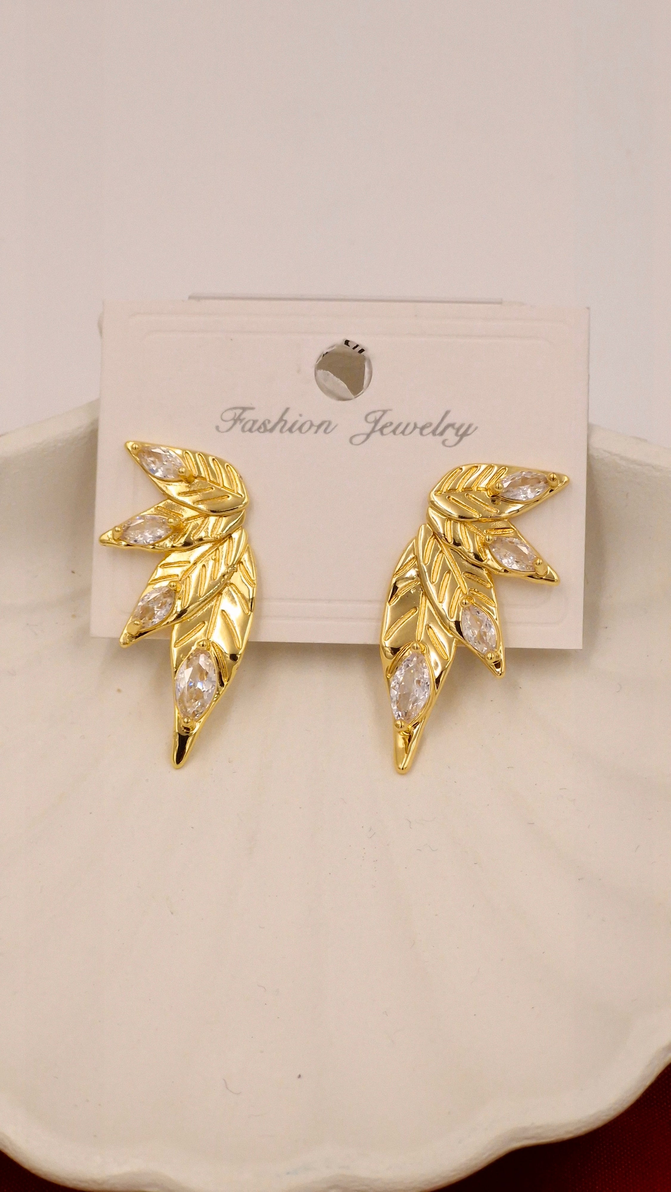 Leaf Motif Gold Plated Earrings | Anti-Tarnish Wear for Women