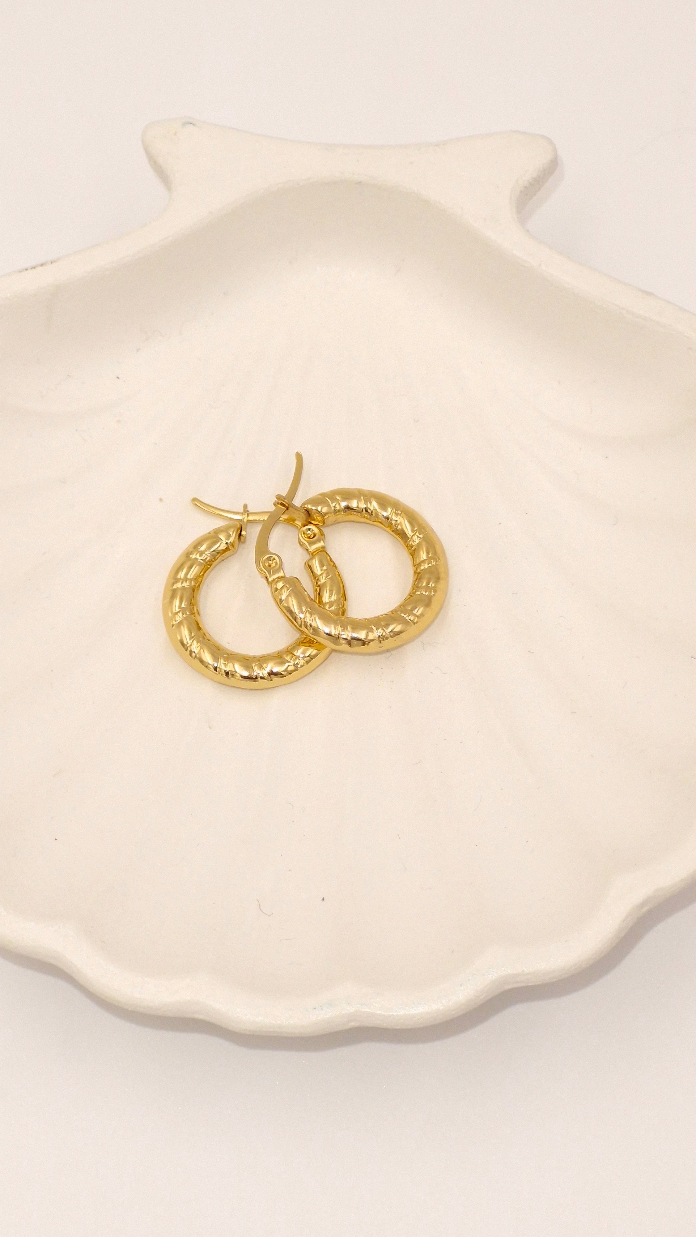 Textured Hoop Gold Plated Earrings for Women Casual in Gandhinagar India