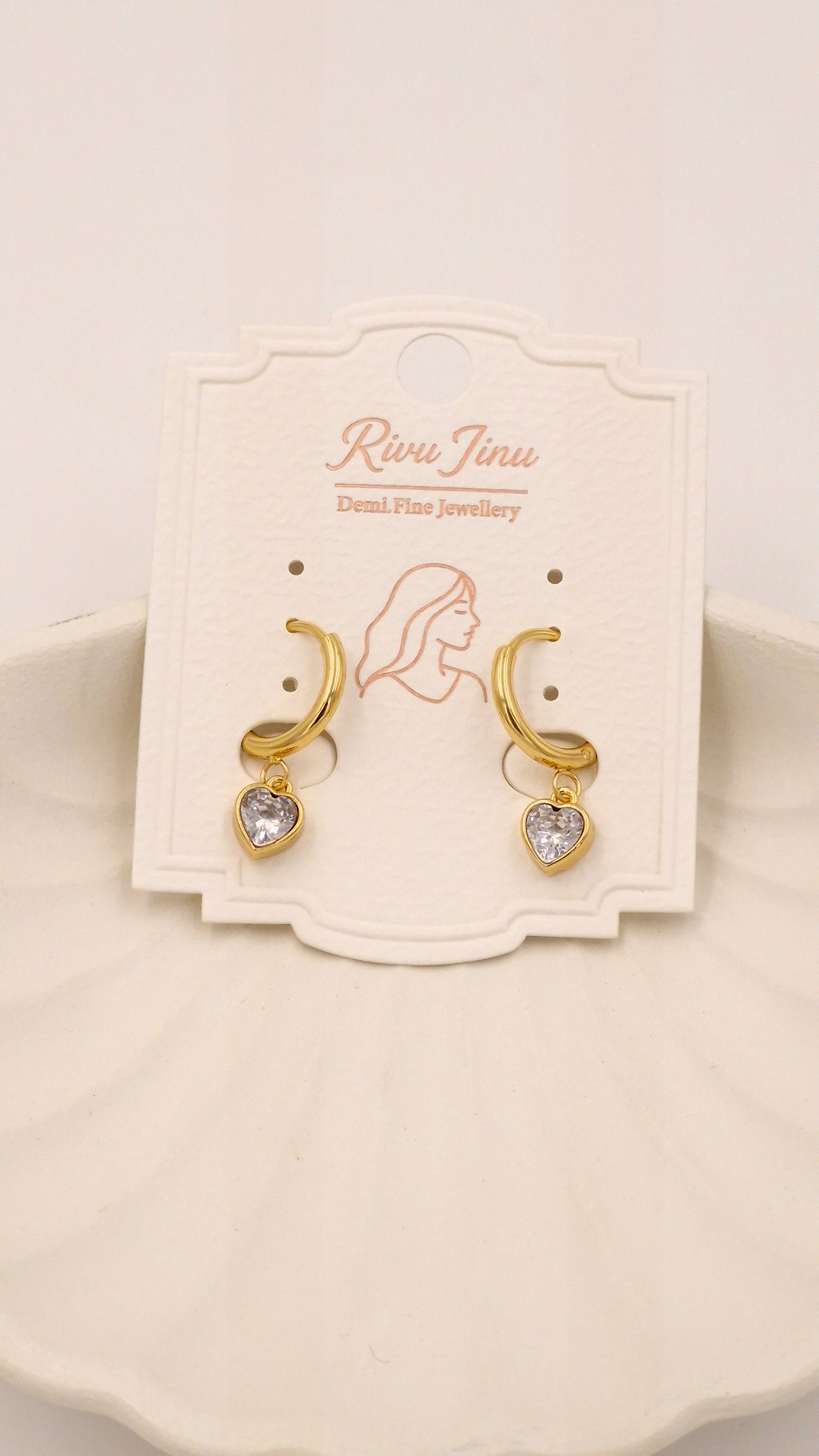 Heart Drop Gold Plated Earrings | Anti-Tarnish Festive Wear for Women