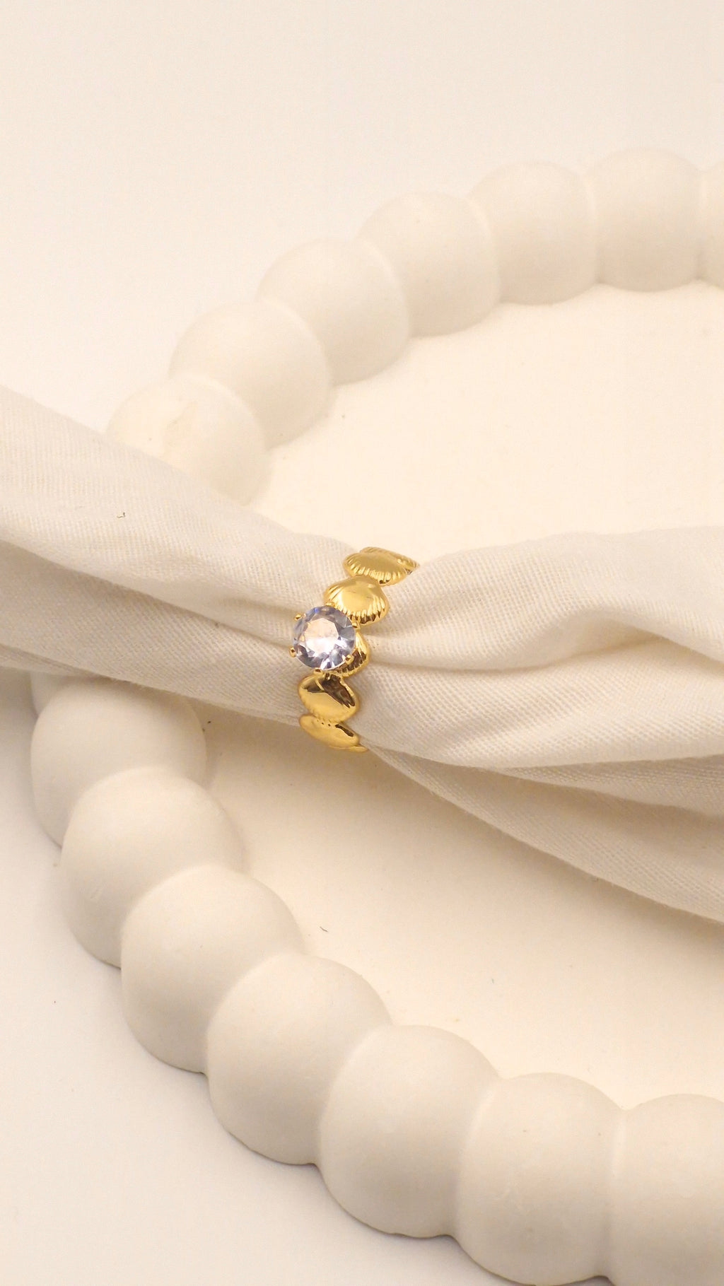 Shell Shaped Gold Plated Ring for Women Anniversary in Gujarat India