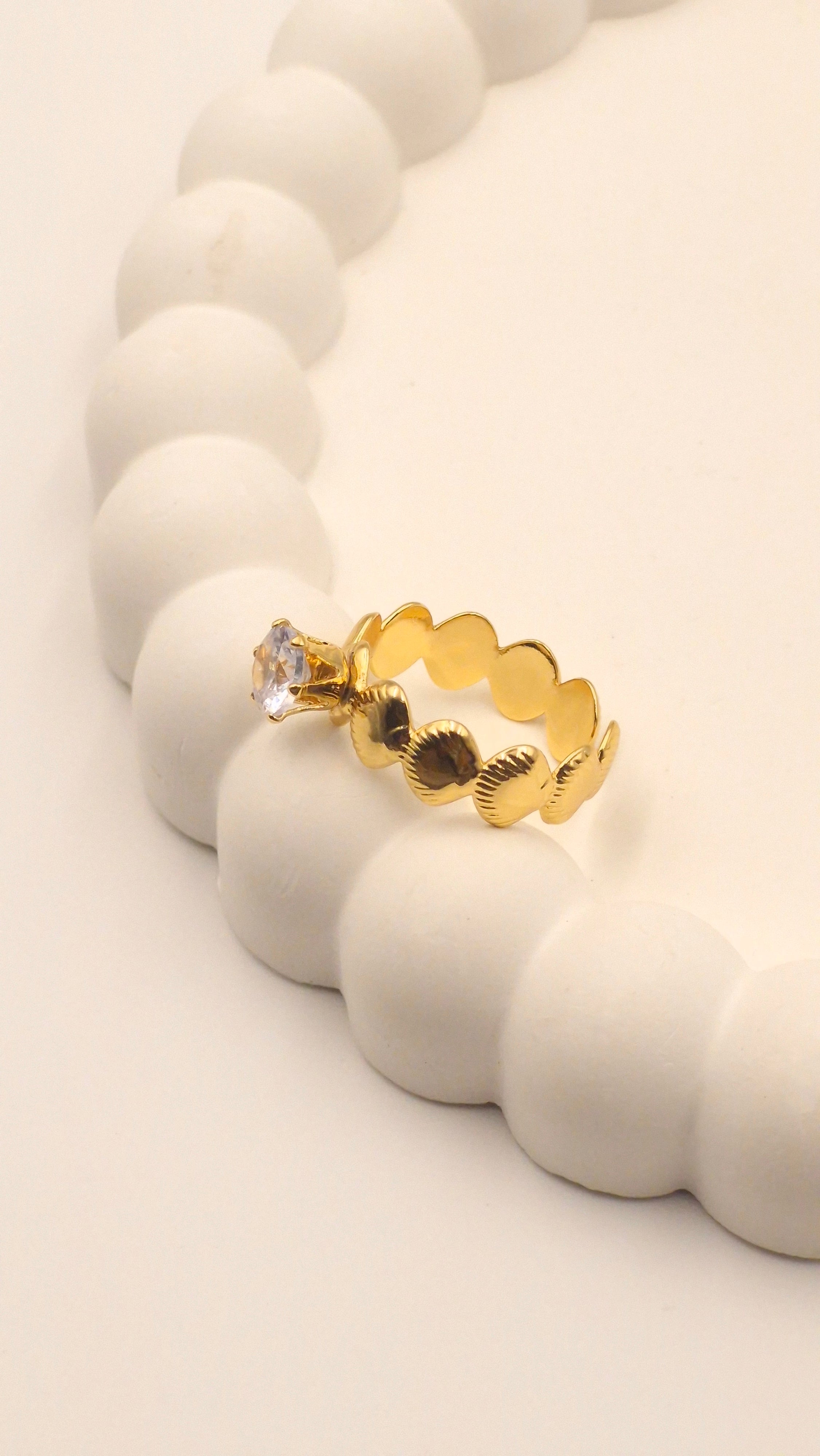 Shell Shaped Gold Plated Ring for Women Anniversary in Gujarat India