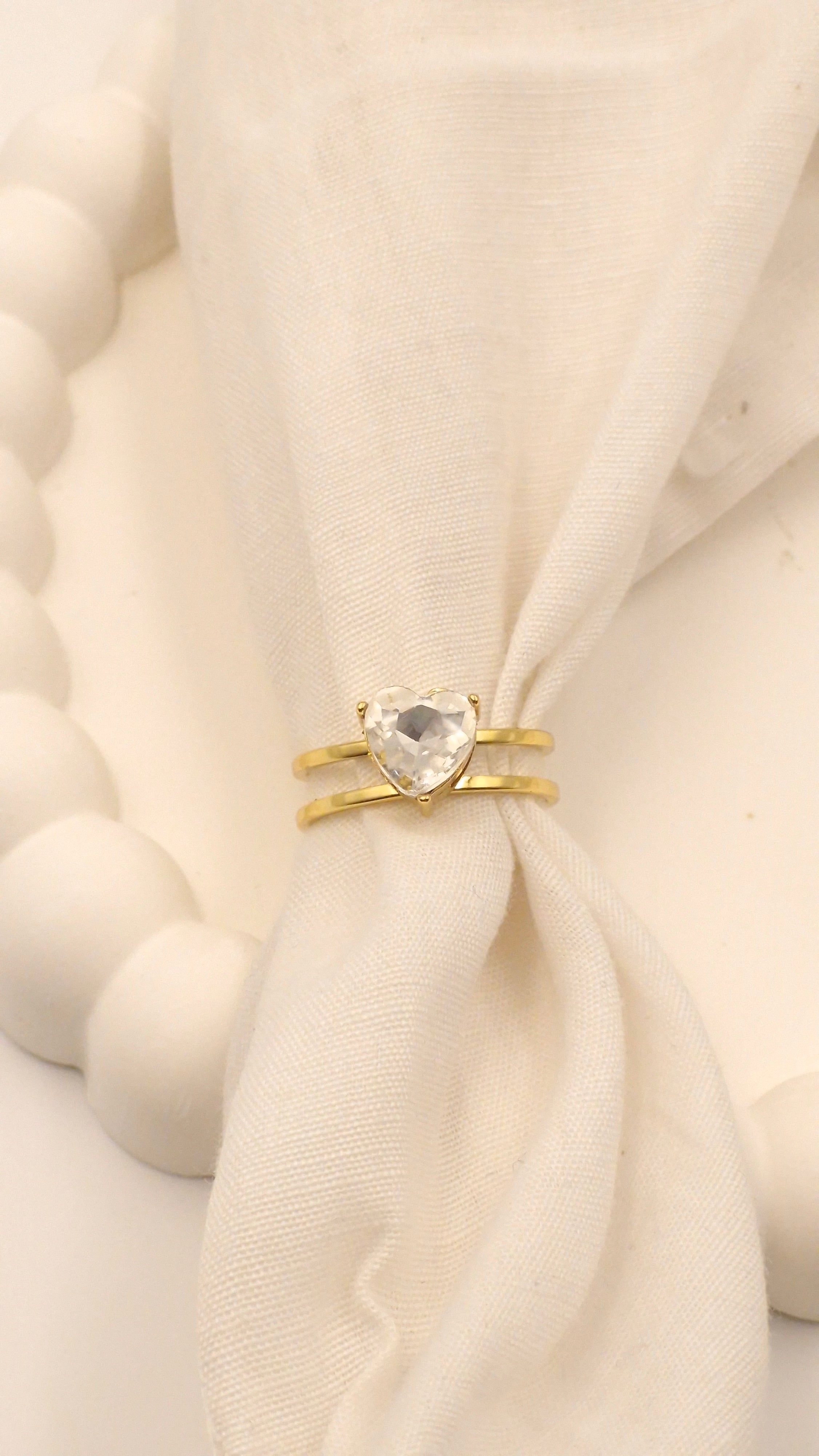 Heart Crystal Anti-Tarnish Gold Ring for Women Wear Ahmedabad-Gandhinagar