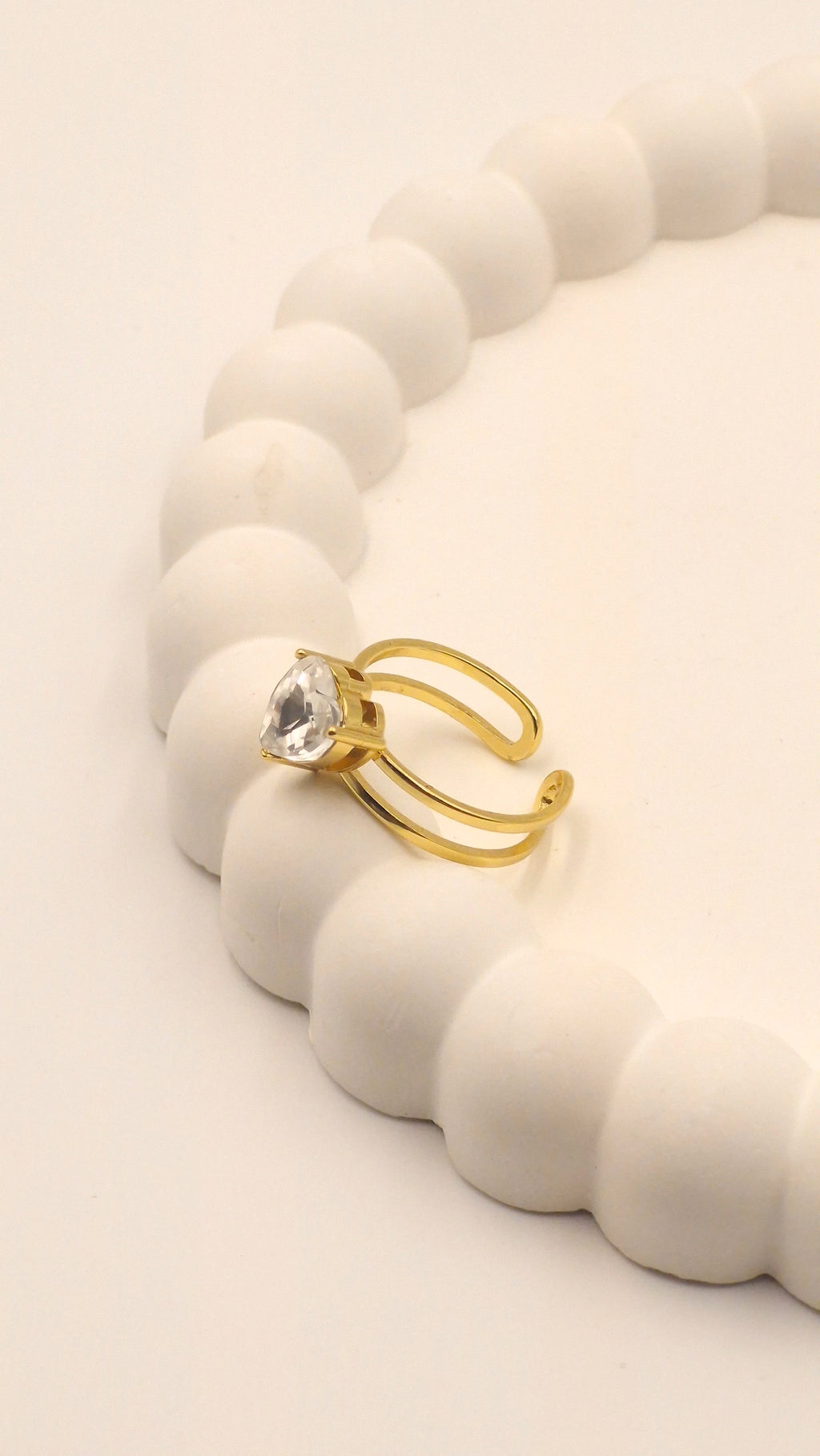 Heart Crystal Anti-Tarnish Gold Ring for Women Wear Ahmedabad-Gandhinagar