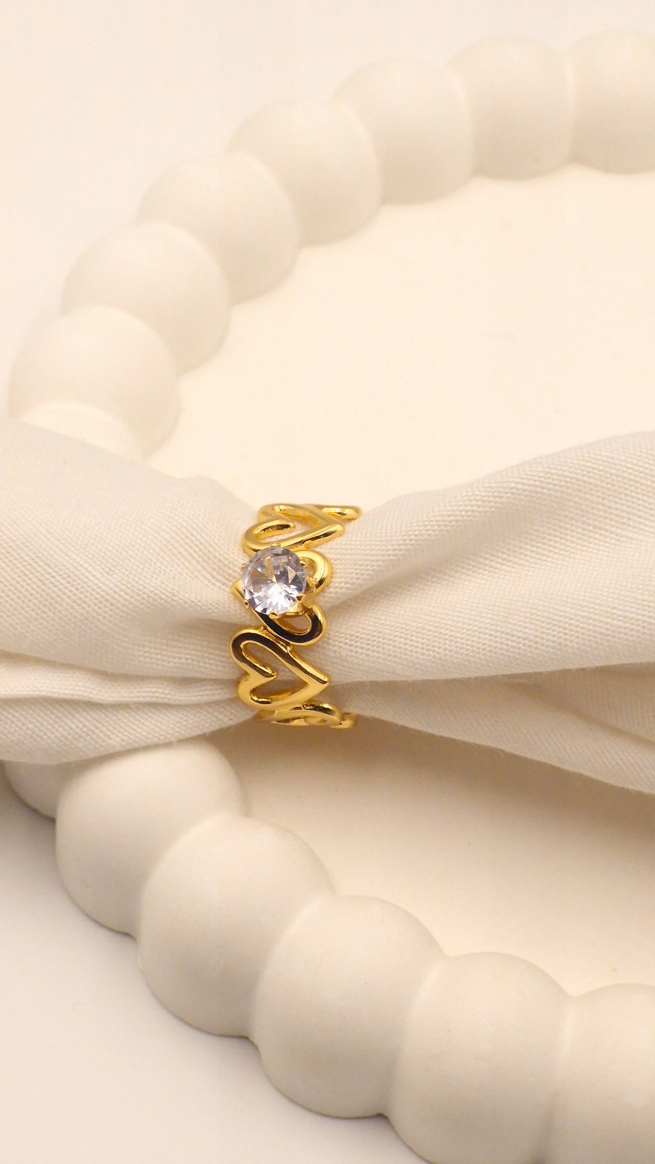 Heart Anti-Tarnish Gold Ring for Women Wear Ahmedabad Gandhinagar