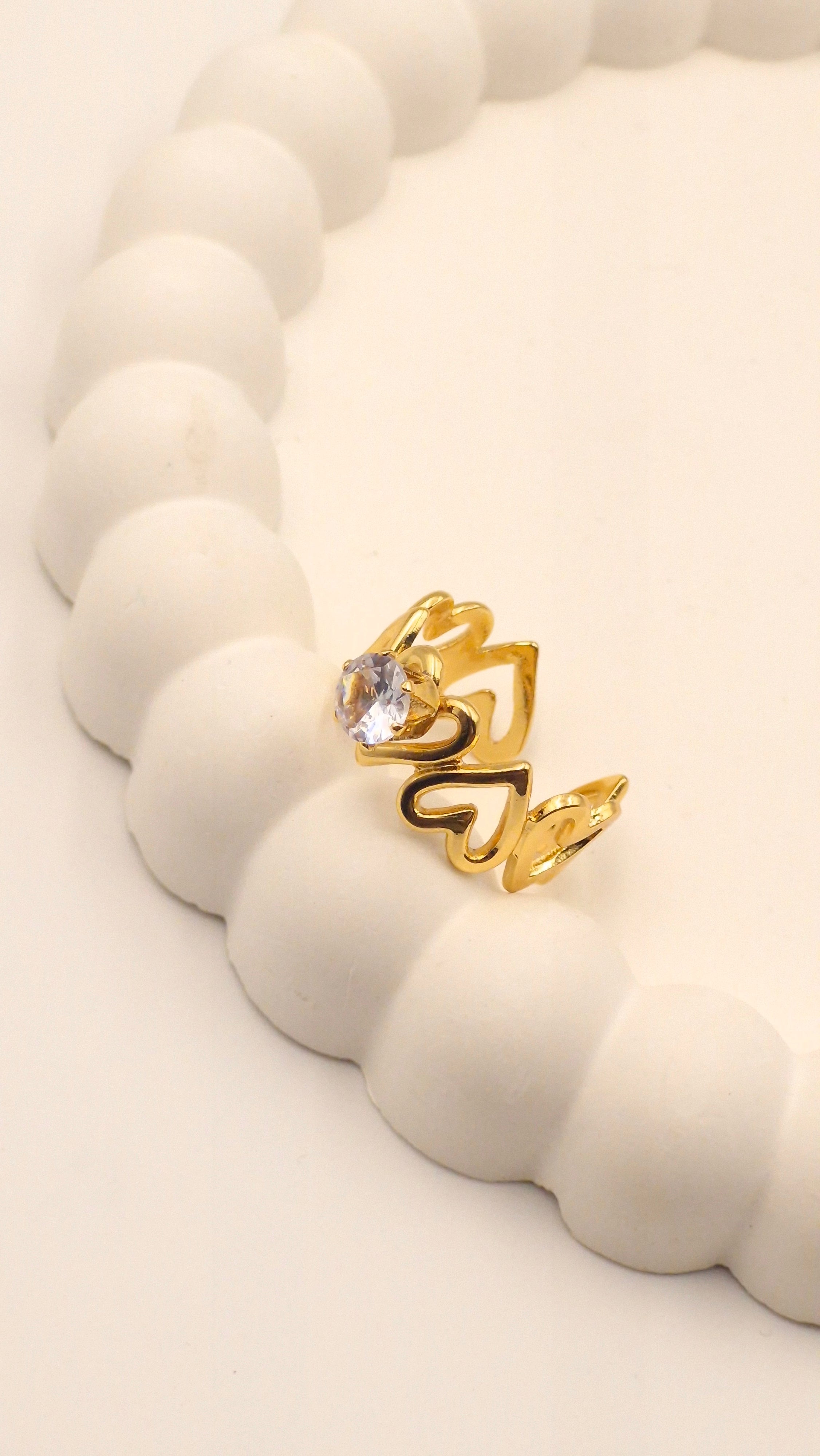 Heart Anti-Tarnish Gold Ring for Women Wear Ahmedabad Gandhinagar