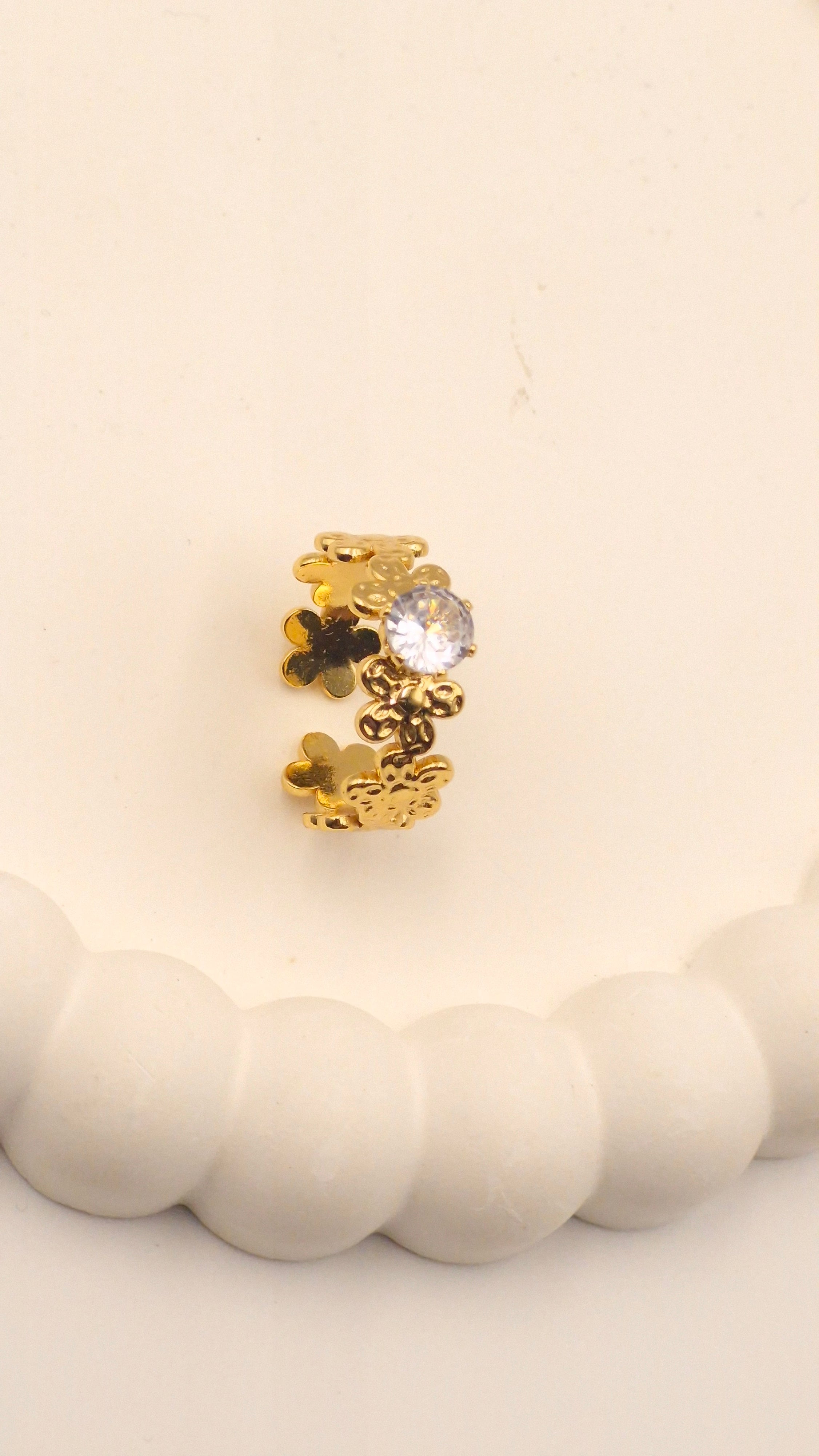 Floral Gold Plated Adjustable Ring for Women Festive in Ahmedabad-India