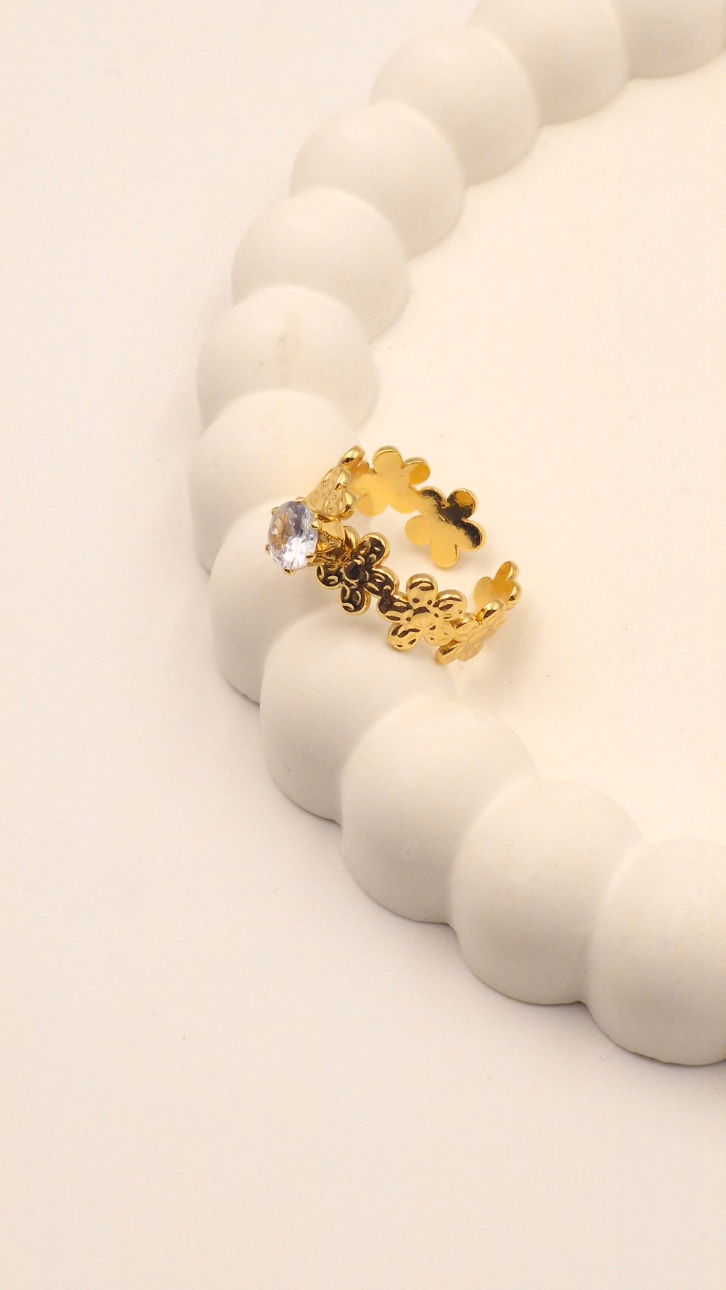 Floral Gold Plated Adjustable Ring for Women Festive in Ahmedabad-India