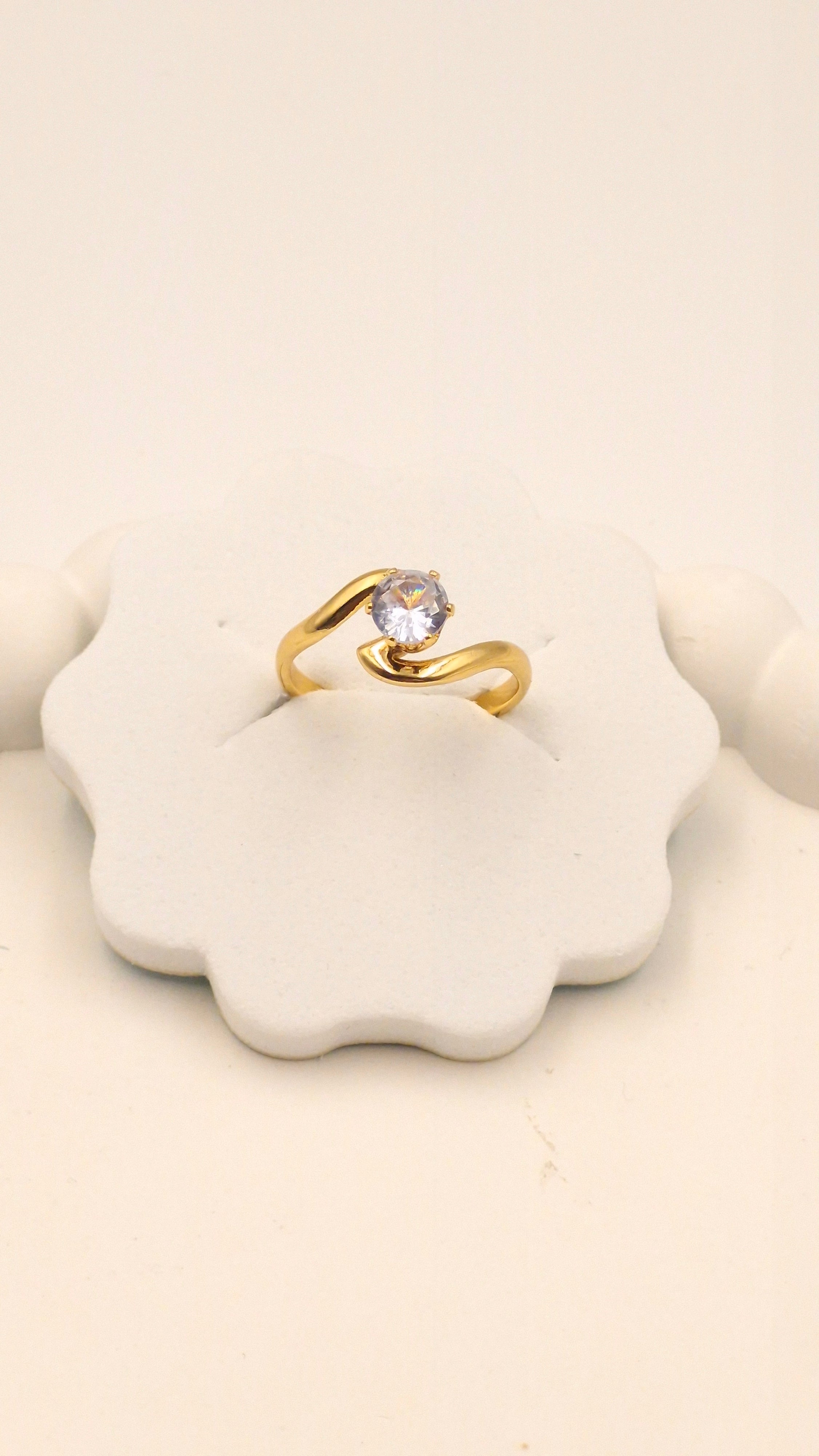 Crystal Designed Gold Plated Ring | Anti-Tarnish Festive Wear Ahmedabad Gujarat