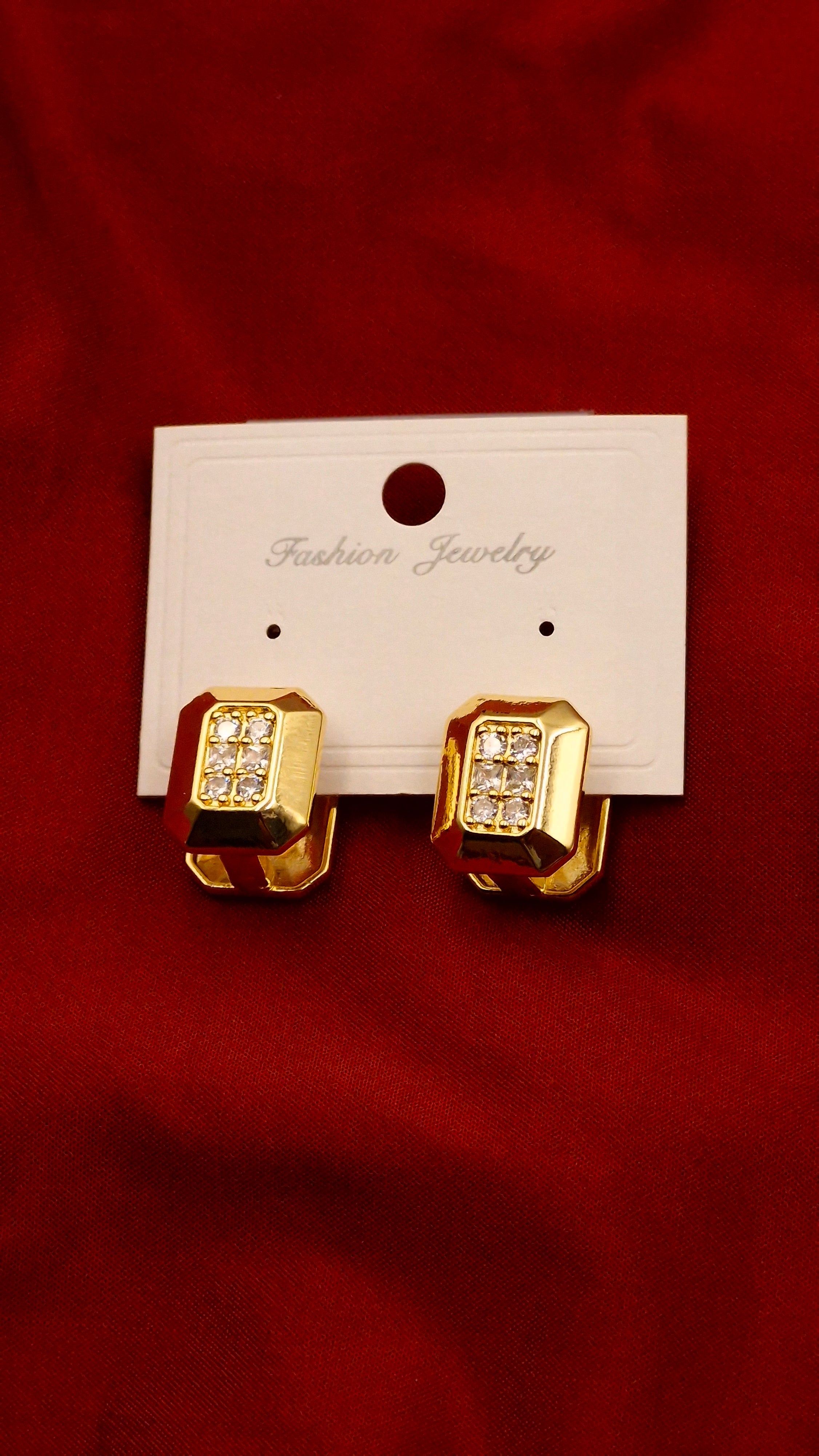 Geometric Gold Anti-Tarnish Earrings for Women Festive Wear in India Ahmedabad
