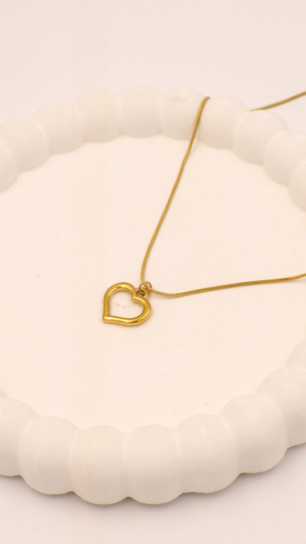 Open Heart Necklace | 18K Gold Plated Anti Tarnish Waterproof Stainless Steel Necklace