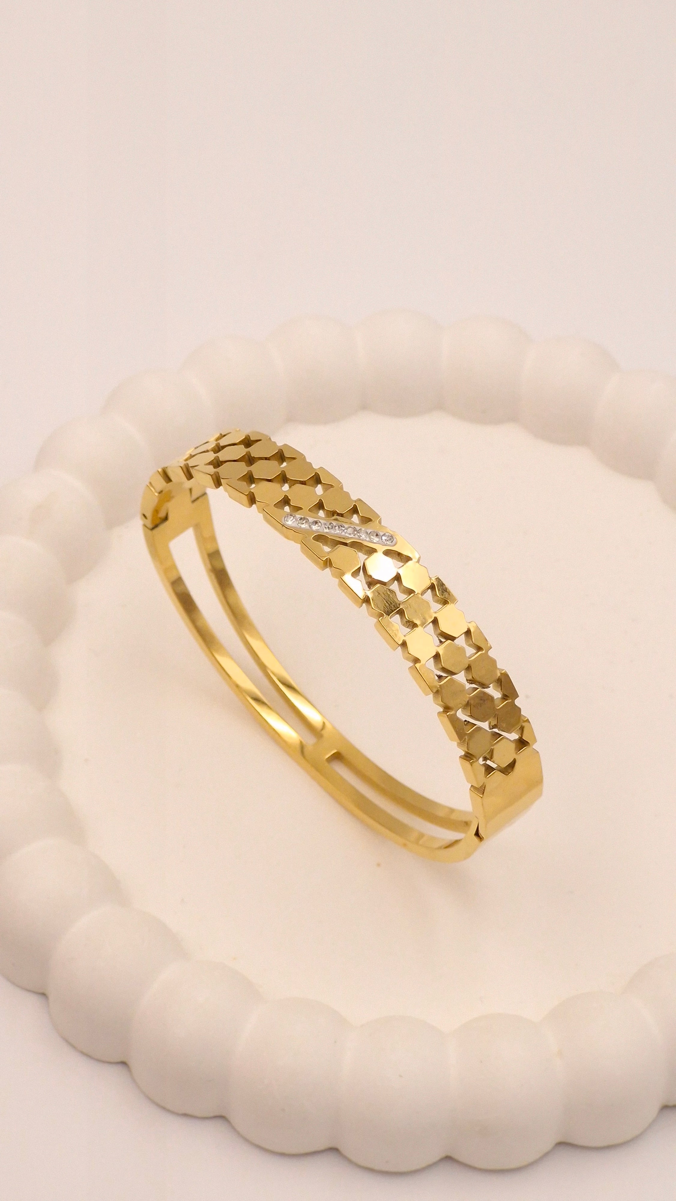 Crystal Anti Tarnish Waterproof Kada Bracelet | Designer Party & Wedding Jewellery