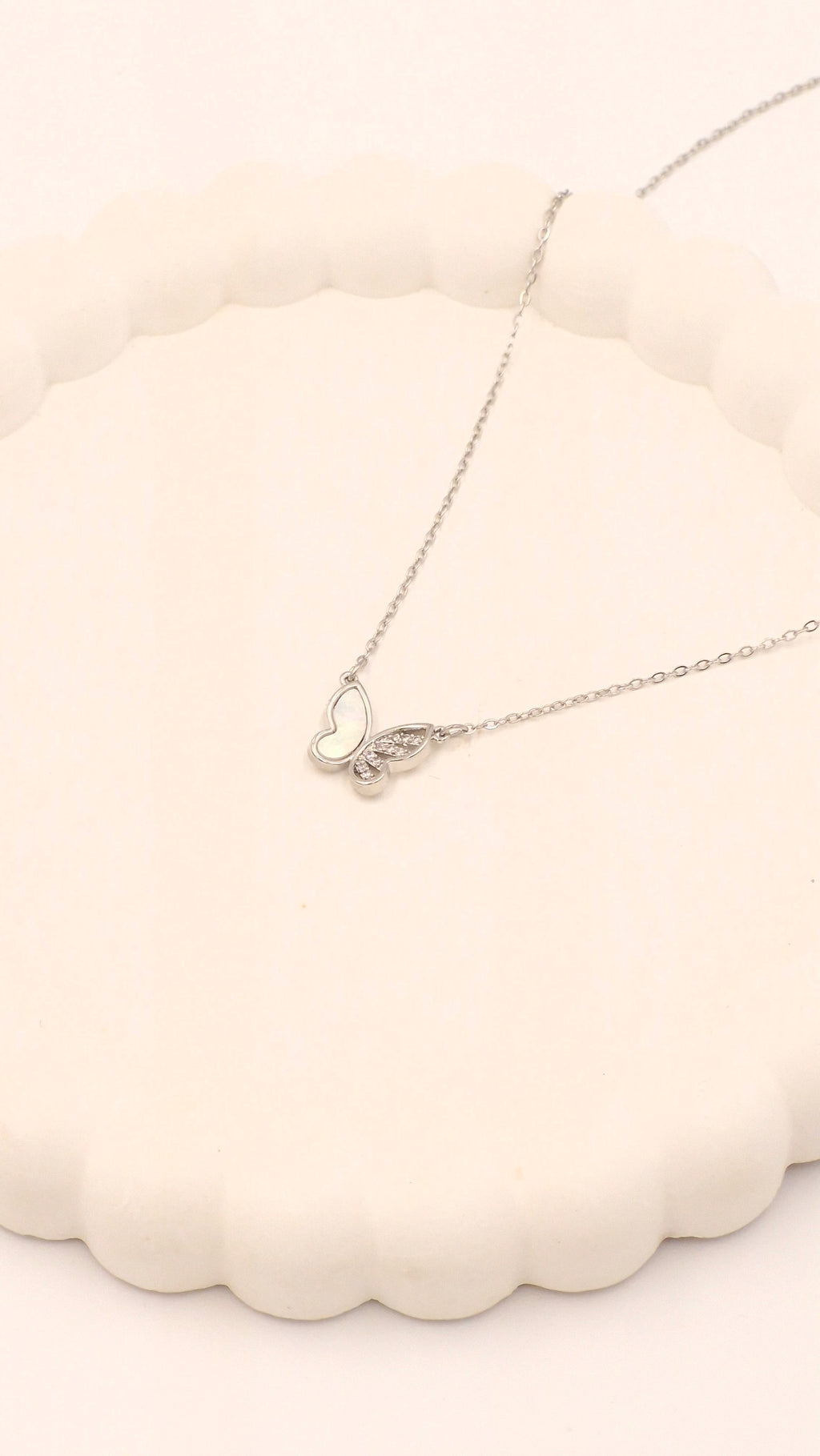 Silver Butterfly Necklace for Women | Anti-Tarnish Waterproof Hypoallergenic Minimal Jewellery