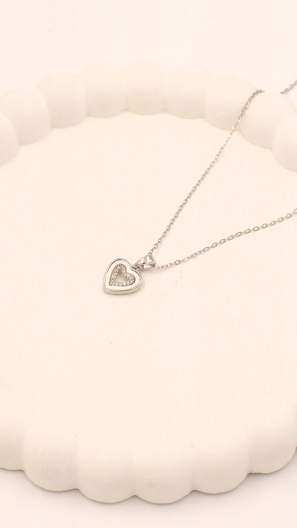 Cute Silver Heart Necklace for Women | Anti-Tarnish Waterproof Hypoallergenic Minimal Jewellery