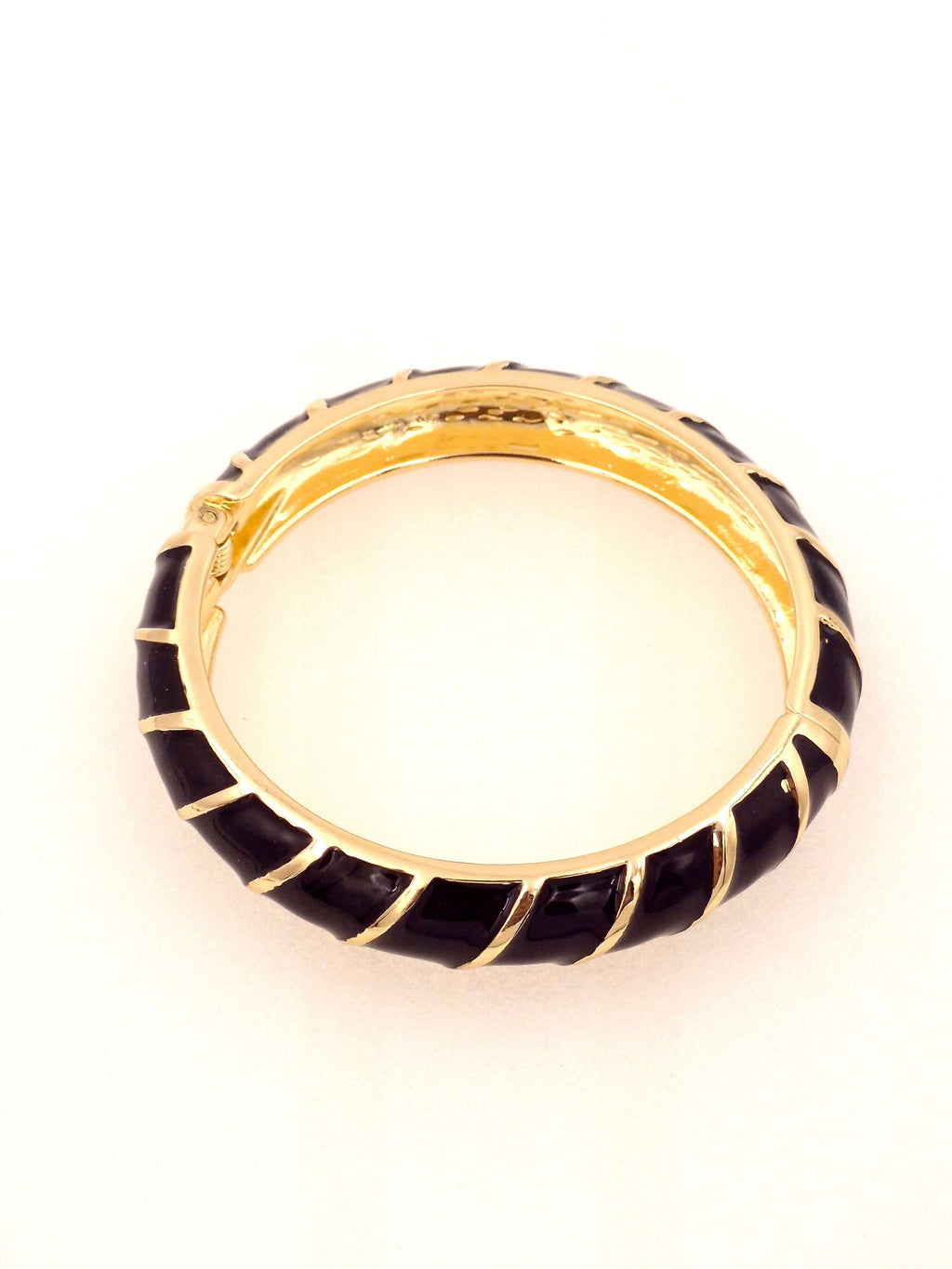 Black Resin Meenakari Gold Finish Anti-Tarnish Stainless Steel Kada