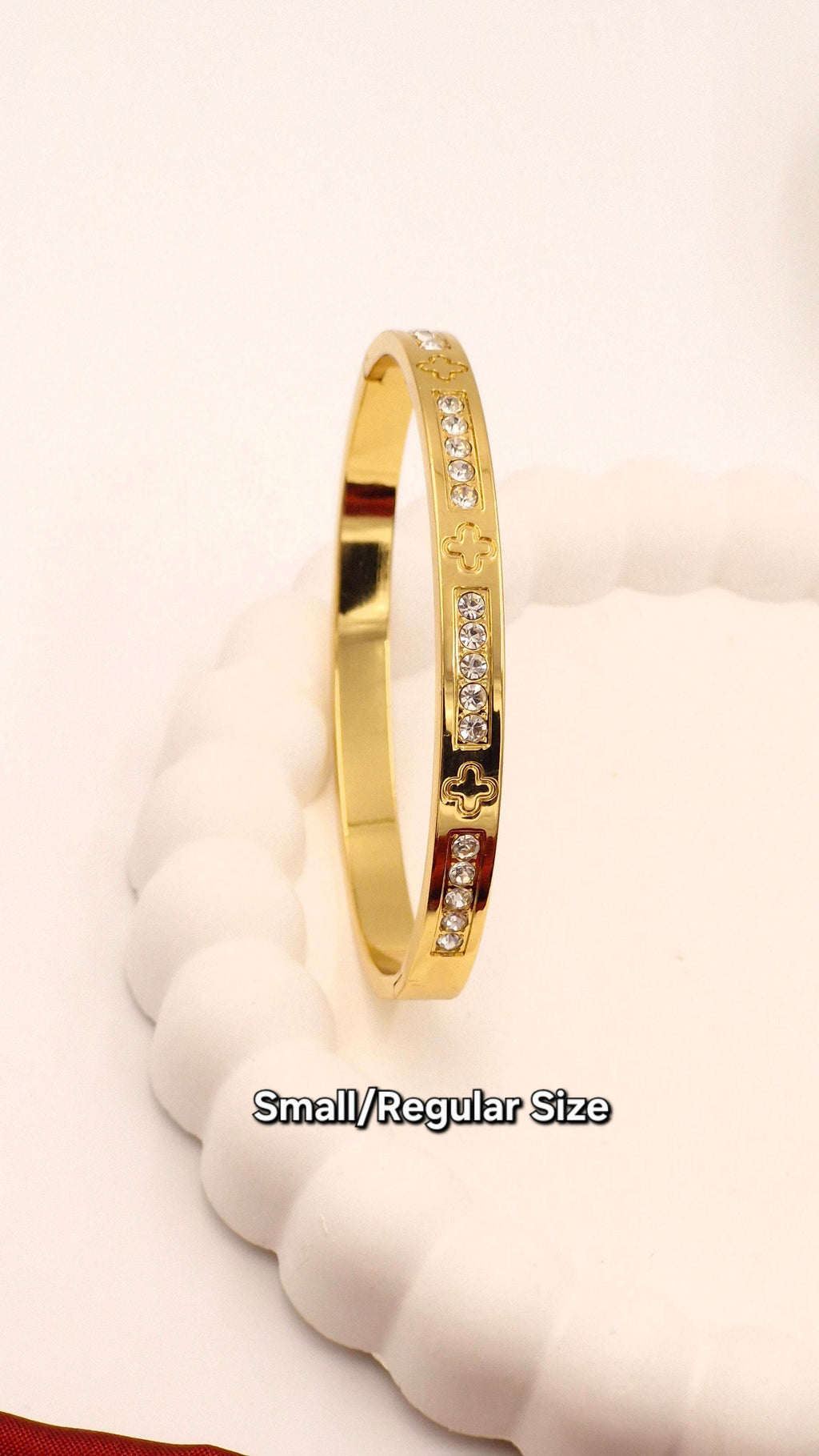 Crystal Studded Gold-Finish Anti-Tarnish Kada for Women - Regular size