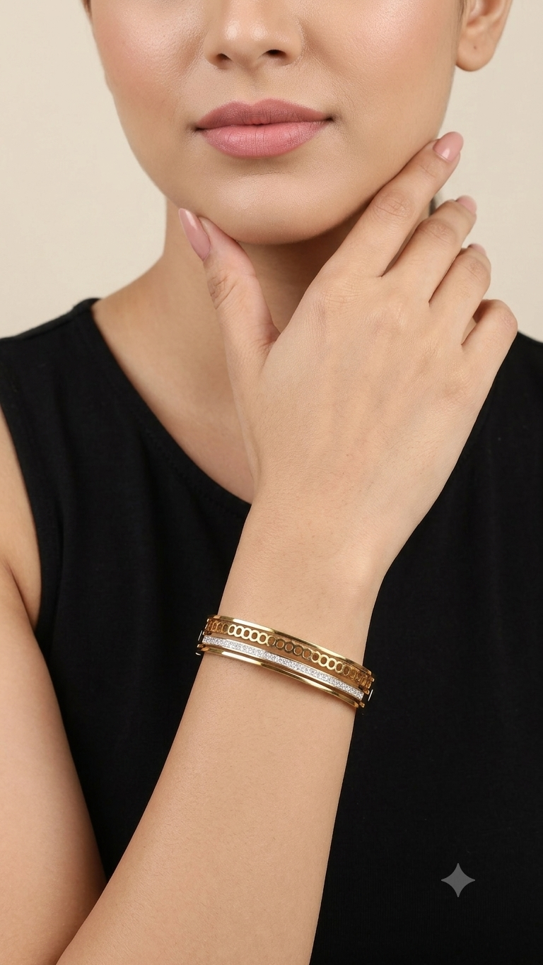Anti Tarnish Waterproof Stylish Kada Bracelet | Party, Wedding & Gift Jewellery