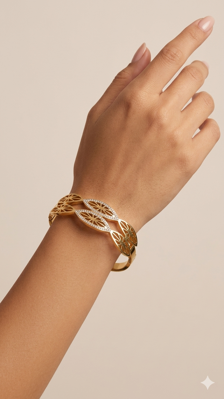 18k Gold Plated Anti-Tarnish Bracelet | Waterproof Luxury for Women