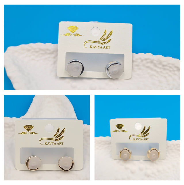 Trendy Combo of 3 Stylish White Stone Stud Earrings for Women & Girls – Daily & Party Wear Jewellery