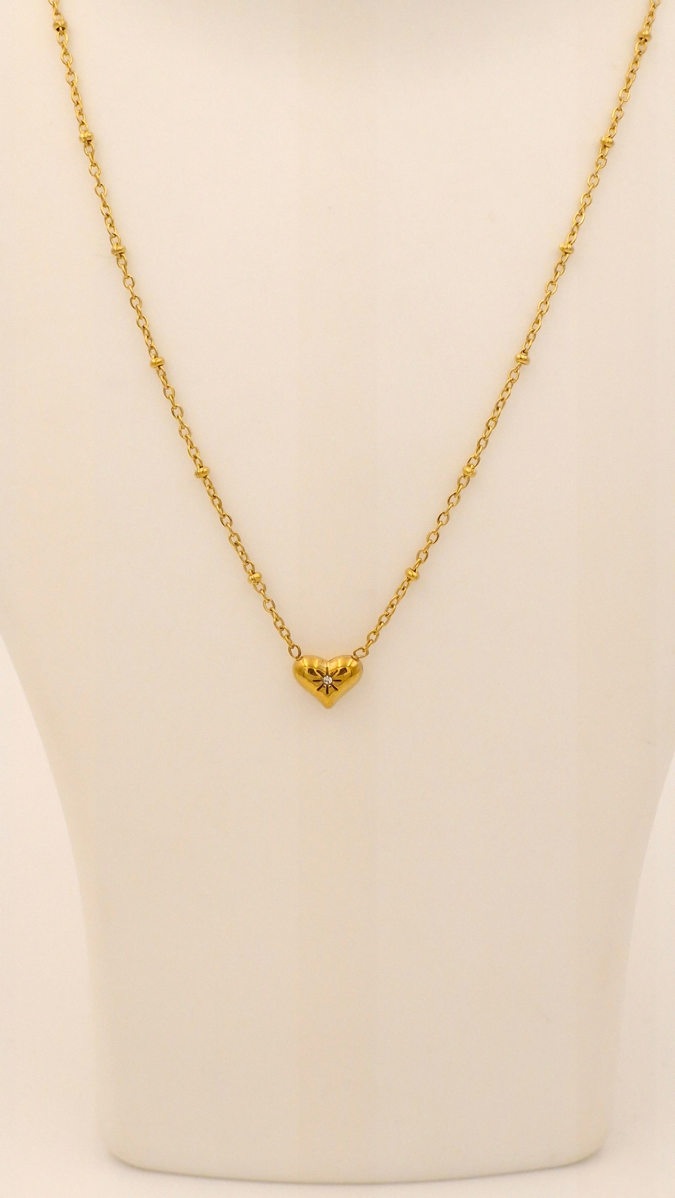 tiny heart charm necklace anti tarnish waterproof gold necklace for women india