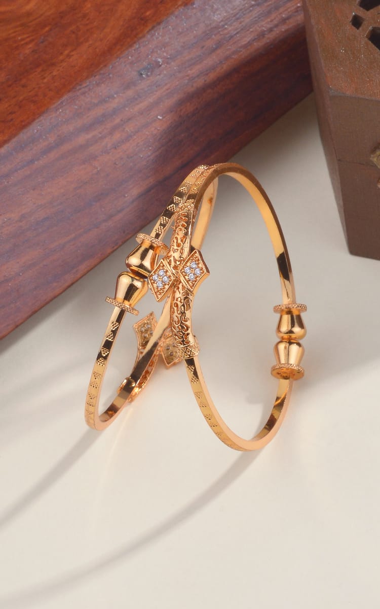 Royal Charm Diamond Motif Bangles