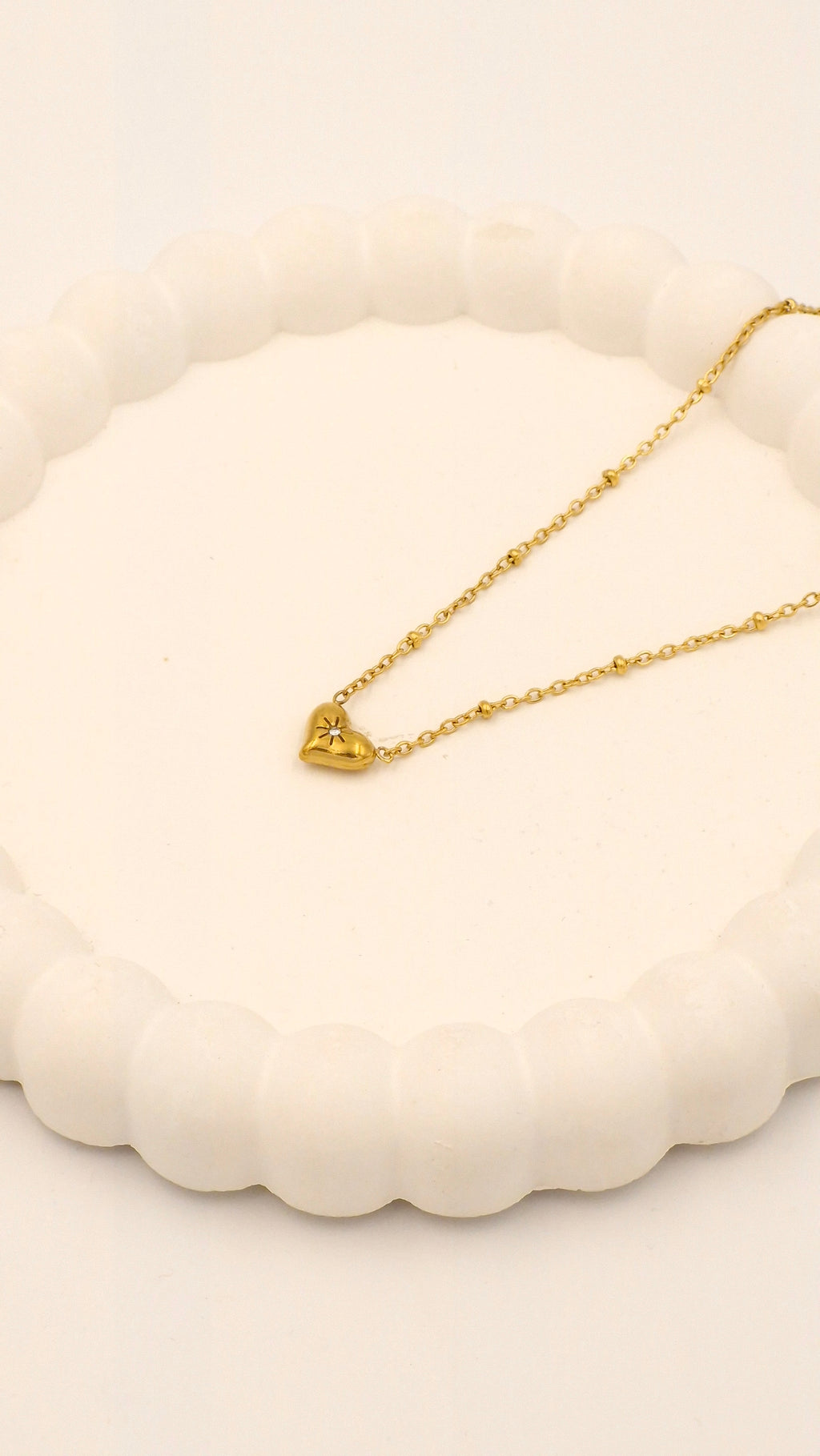 tiny heart charm necklace anti tarnish waterproof gold necklace for women india