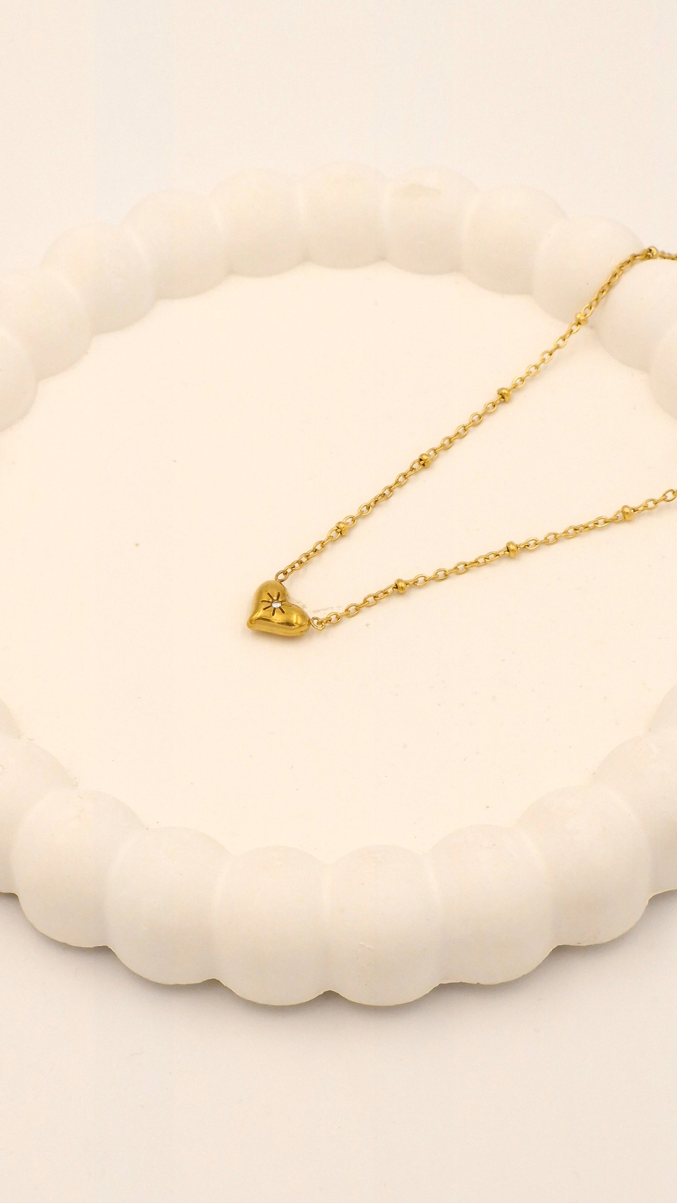 tiny heart charm necklace anti tarnish waterproof gold necklace for women india