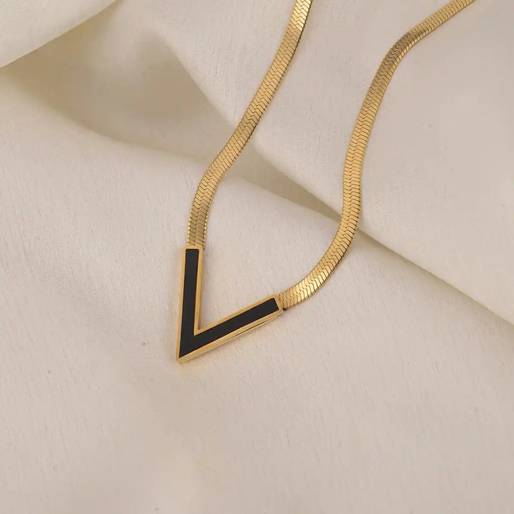 18K Gold Plated V Shape Vixen Necklace for Women | Anti-Tarnish Waterproof Hypoallergenic Statement Jewellery